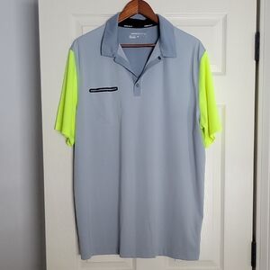 Nike Gray and Neon Yellow Polo Shirt